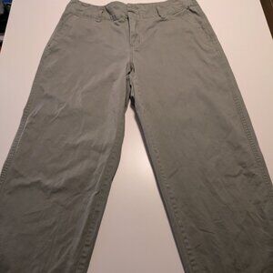 A New Day Womens Pants 8 Olive Green Cargo Stretch Straight Casual